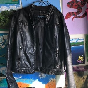 Black faux leather jacket